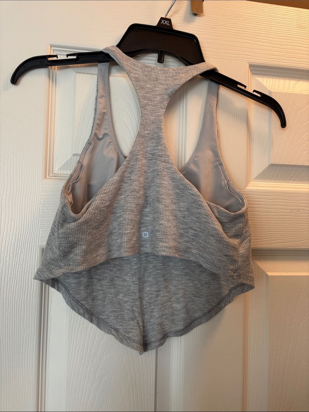 ALO Yoga Light Gray Ribbed Racerback Tank - Picture 2 of 5